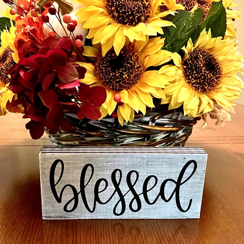 Handcrafted Wood "Blessed" sign